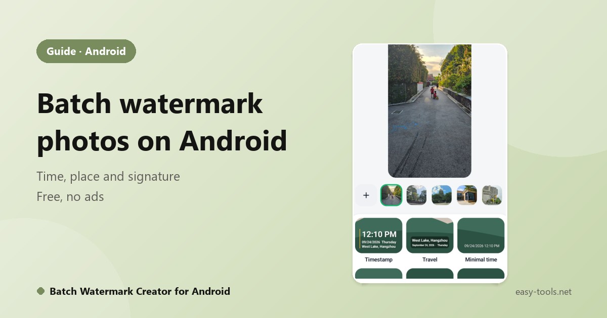 How to Batch Watermark Photos on Android: Time and Place on Dozens of Photos at Once