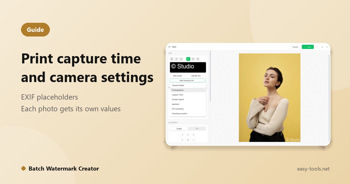 Print Capture Time and Camera Settings on Photos: An EXIF Watermark Guide
