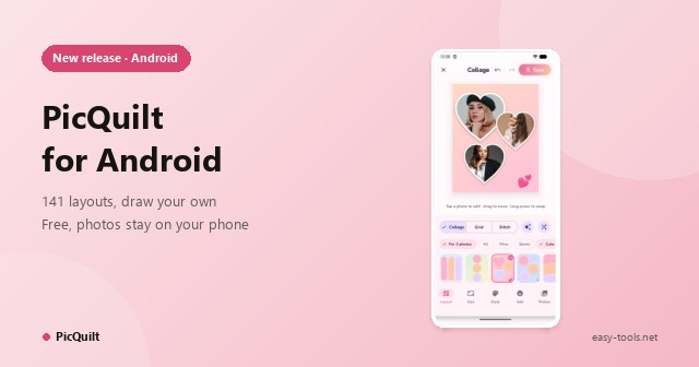 PicQuilt for Android: Cute Photo Collages in Seconds, Free