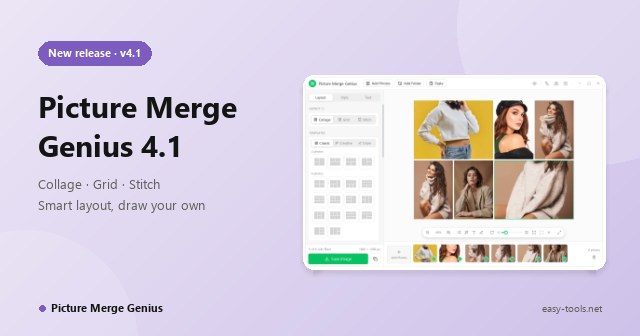 Picture Merge Genius 4.1: Collage, Grid and Long Image in Three Steps