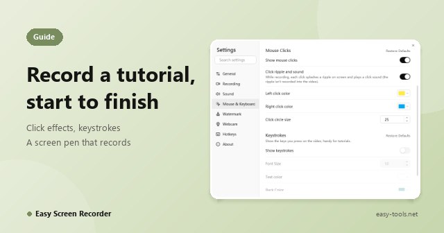 Recording a Tutorial with Easy Screen Recorder: From First Click to Finished Video