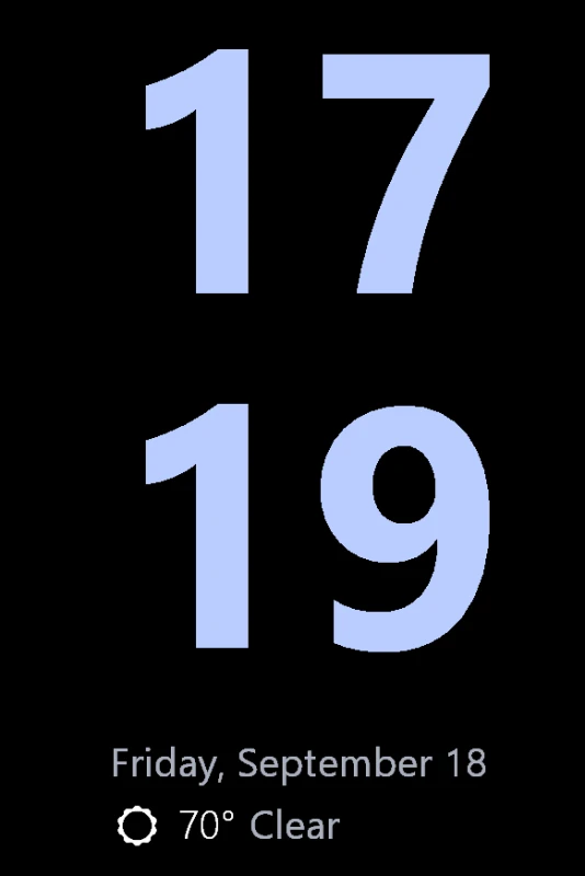 Date Time & Weather screensaver, Two-line Clock layout
