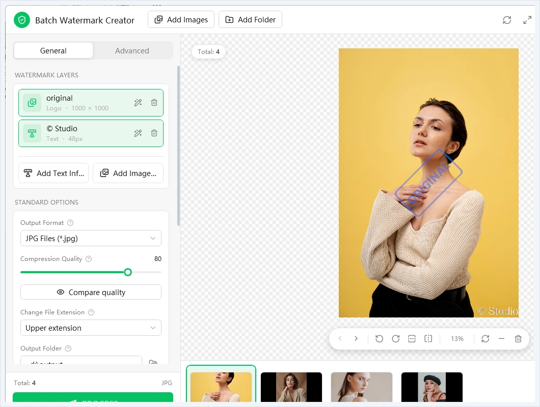 Batch Watermark Creator interface