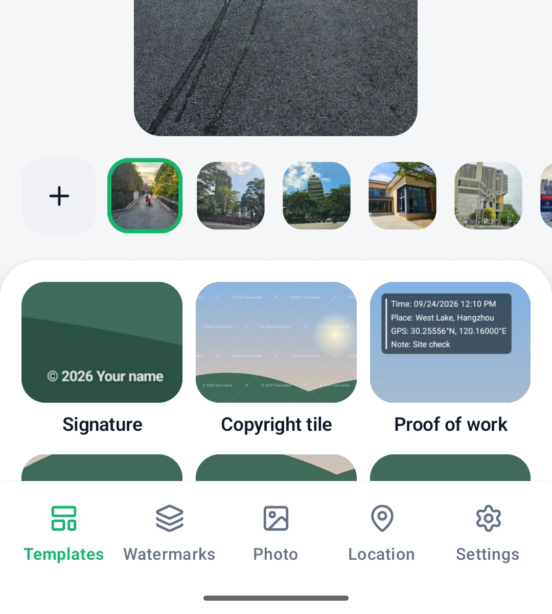 Home screen with photos