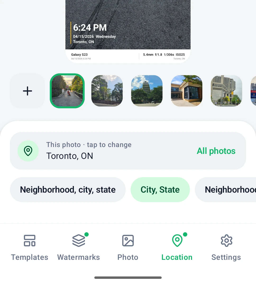 Location page