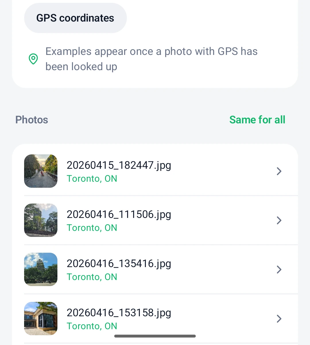 Places after setting them