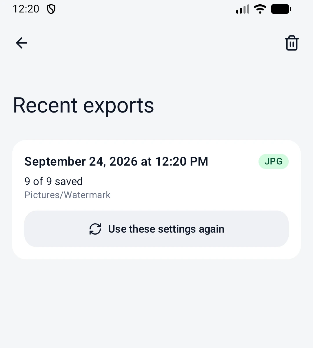 Recent exports