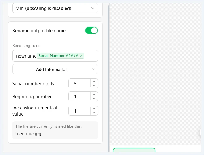 Rename output files