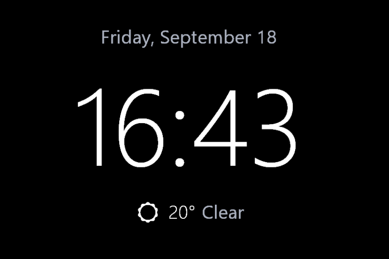 Date Time & Weather screensaver, Classic layout