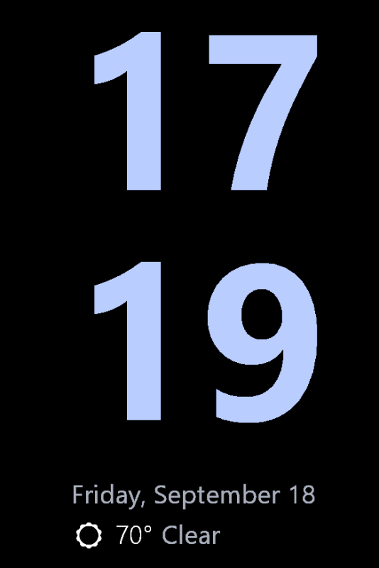 Date Time & Weather screensaver, Two-line Clock layout